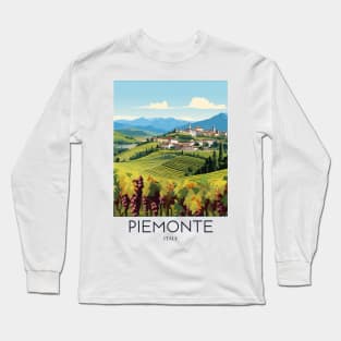 A Pop Art Travel Print of Piemonte - Italy Long Sleeve T-Shirt